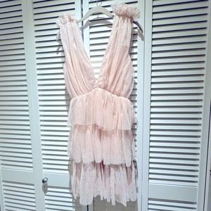 Pink layered tulle dress